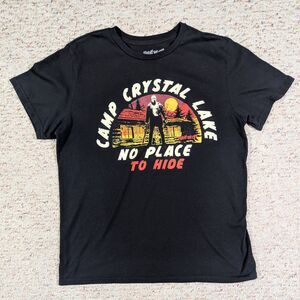 Friday the 13th T-Shirt Camp Crystal Lake No Place to Hide Adult LARGE Tee